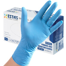 ESTAS Nitrile Gloves - 100 Pack Large - 4 Mil Thick Disposable Gloves - Textured Fingertips Extra Durable