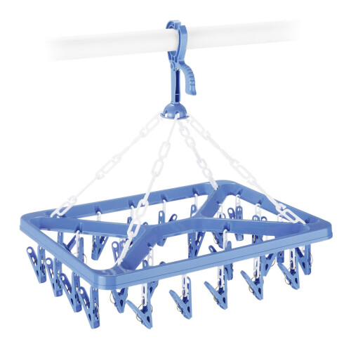 Whitmor S   choir     linge Whitmor Clip and Drip Hanger - 26 clips bleus