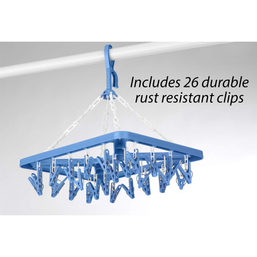 Whitmor S   choir     linge Whitmor Clip and Drip Hanger - 26 clips bleus 2