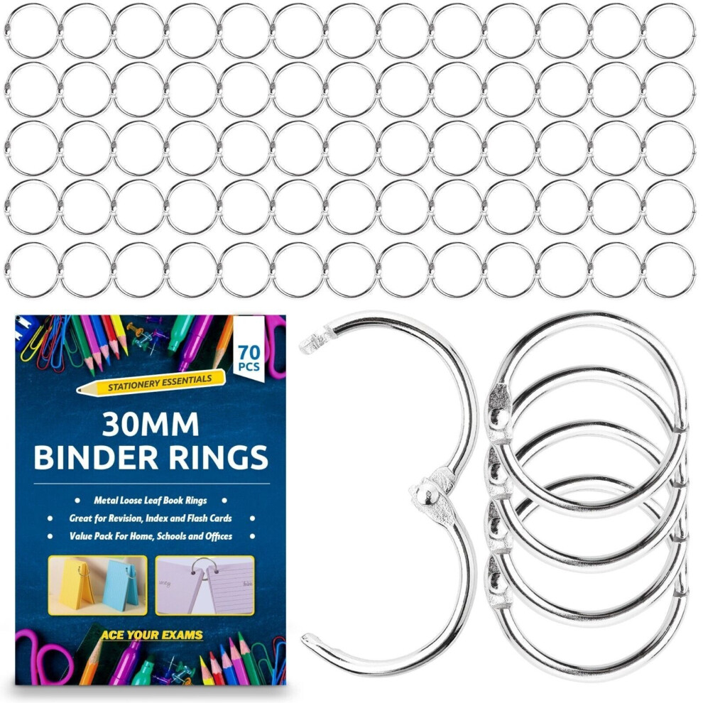 Metal Hinged Binder Rings 30mm Album Book Scrapbook Craft Split Key Ring