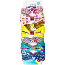Baby Shark Kids Haarelastiekjes - Haaraccessoires Cadeauset - 7-delige 4-inch bundel - Haarelastiekjes voor meisjes - Ander karakter op elke clip - A