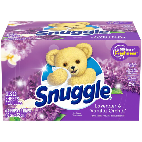 Ammorbidente per asciugatrice Snuggle, Lavanda, Vaniglia e Orchidea, 230 pezzi