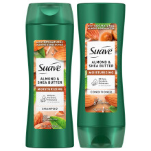 Suave Shampoo en Conditioner Set Amandel- en Sheaboter - Hydraterende Shampoo & Conditioner Behandeling voor droog haar Geurend 12,6 Oz Ea (set van 2