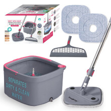 Square Spin & Bucket Smart Floor Mop with Separate Compartments for Clean and Dirty Water, Self Cleaning (Mop Bucket with Squeegee Sweeper)