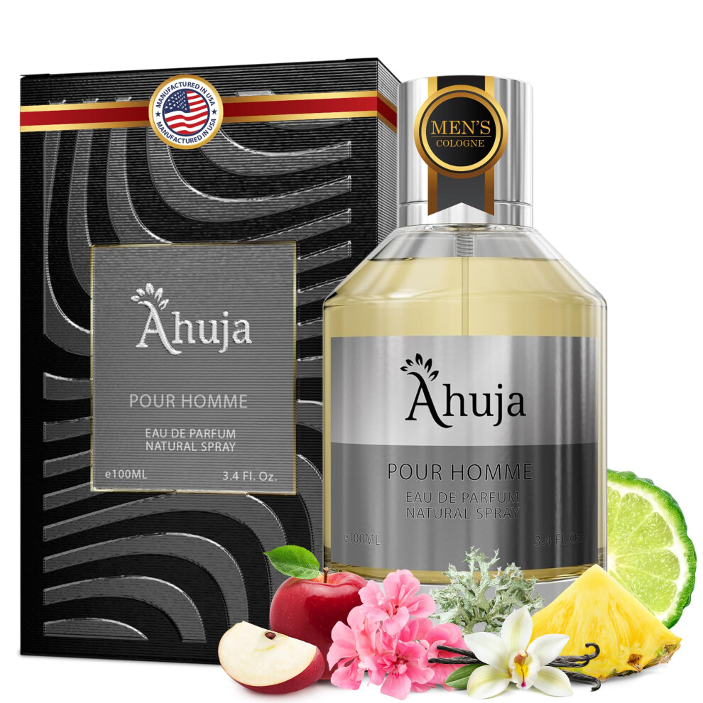 AHUJA Pour Homme Eau de Parfum pour Homme 100 ml - Parfum Homme - Parfum Longue Dur   e pour Homme Original Citrus & Fruity Symphony Cologne pour H