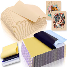 CINRA 20Pcs Tattoo Oefenhuid met 20Pcs Overdracht Papier, Nep Huid en Sjabloon Kit