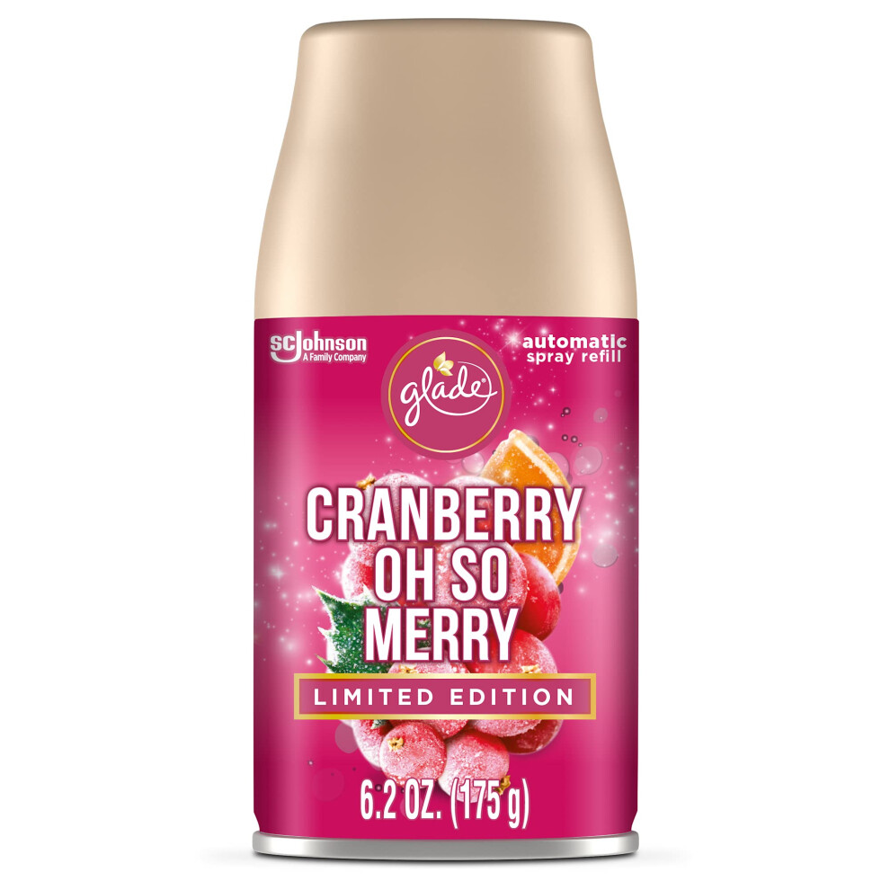 Glade Automatic Spray Refill and Holder Kit  Air Freshener for Home and Bathroom  Cranberry Oh So Merry  6.2 Oz-image-OPC-PH8KY9Q-NEW