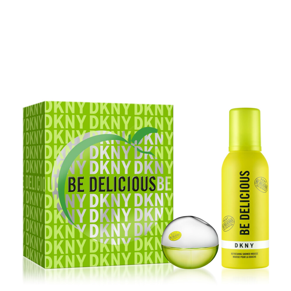 DKNY Be Delicious Eau de Parfum 2 Piece Gift Set For Women - Perfume Spray 1.0 Fl. Oz. & Refreshing Shower Mousse 5.0 Oz.