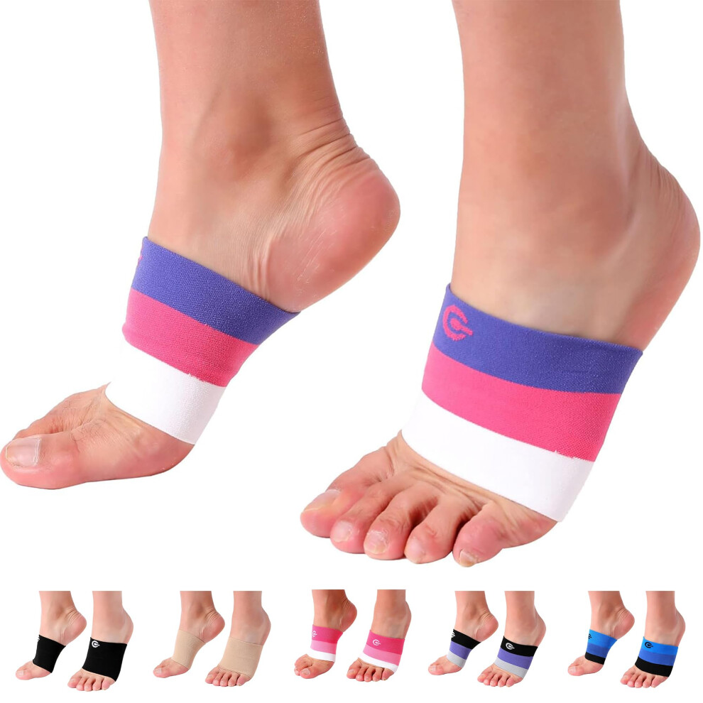 Doc Miller Arch Support Sleeves For Feet - Plantar Fasciitis Brace For Foot Pain Relief Compression Socks Heel Spurs Fallen Arches Orthotic Aid A