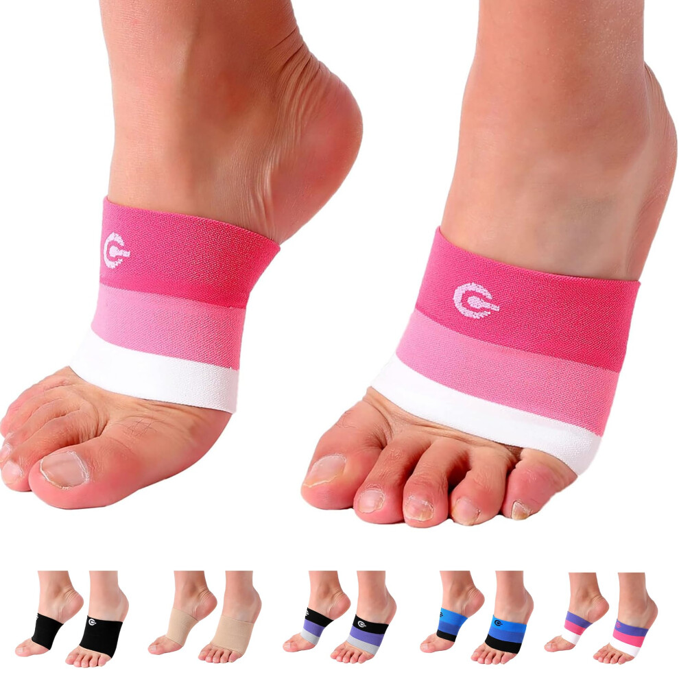 Doc Miller Arch Support Sleeves For Feet - Plantar Fasciitis Brace For Foot Pain Relief Compression Socks Heel Spurs Fallen Arches Orthotic Aid A