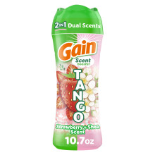 Gain Tango 2-in-1 Laundry Scent Booster Beads Strawberry and Shea Scent 10.7 oz Laundry Beads with Dual Scents Plus All Day Freshness