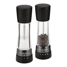 Cole & Mason H332293 Derwent mlynceky na sol a korenie z cierneho dreva, Gourmet Precision+ s nastavitelným mletím, morený buk/akryl, 190 mm darc