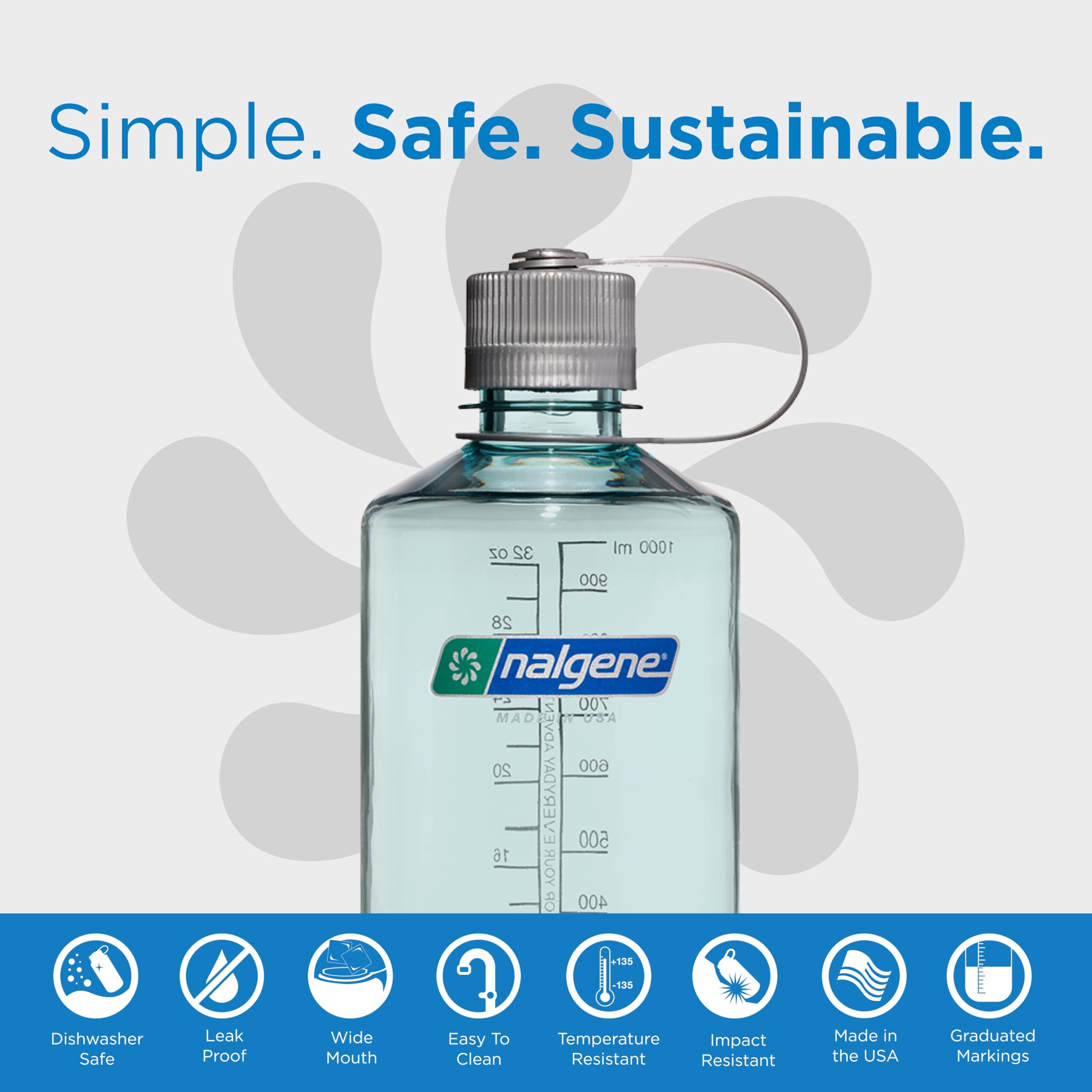 Nalgene Sustain 32 oz Bouteille d'eau surfeur bleu neuve avec étiquettes