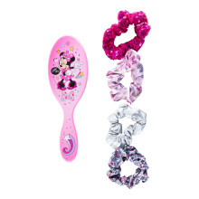 Disney Junior Minnie Mouse Haaraccessoires 5-delige set 1 grote Minnie Mouse haarborstel voor meisjes + 4 Minnie scrunchies voor kinderen Haaraccesso