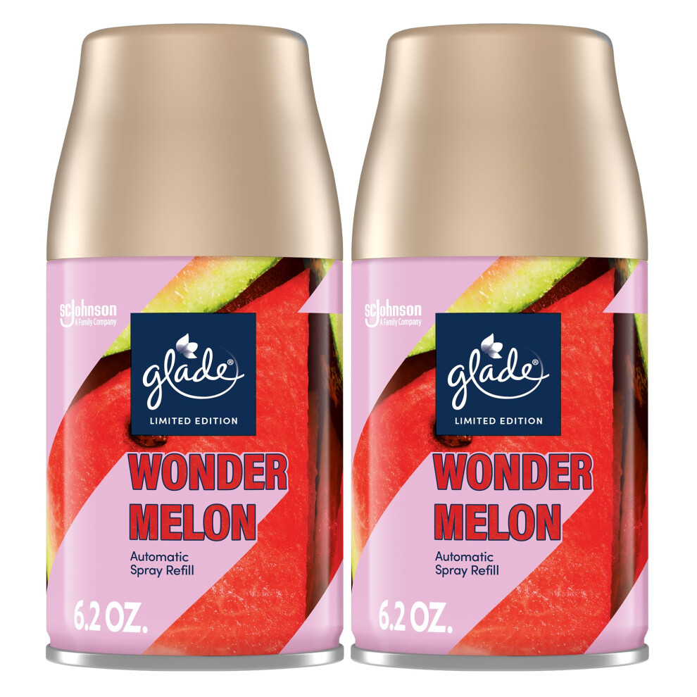 Glade Automatic Spray Refill  Wonder Melon  Scented Air Freshener for Home and Bathroom  6.2 Oz  2 Count
