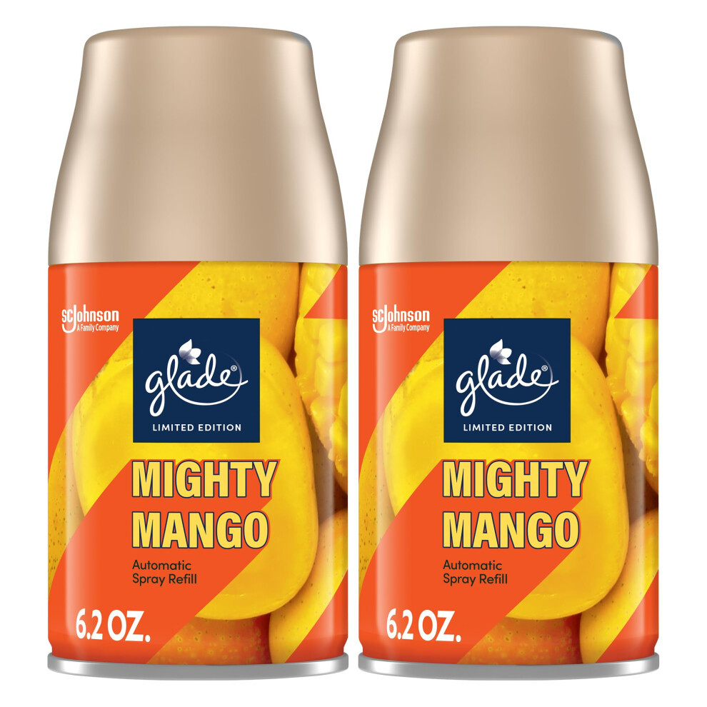 Glade Automatic Spray Refill  Mighty Mango  Scented Air Freshener for Home and Bathroom  6.2 Oz  2 Count