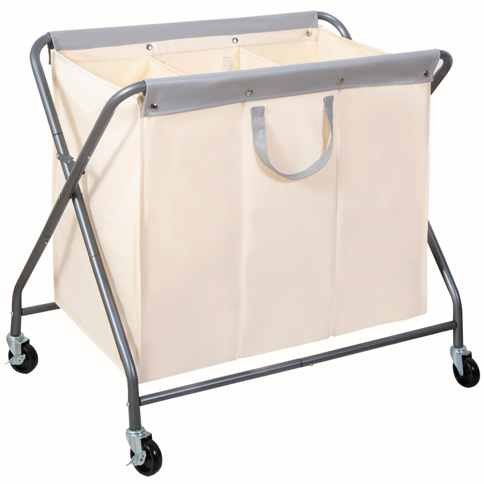 STORAGE MANIAC Panier     linge pliable 160 L avec roulettes Panier     linge roulant Trieur de linge robuste avec sac amovible Chariot de rangement