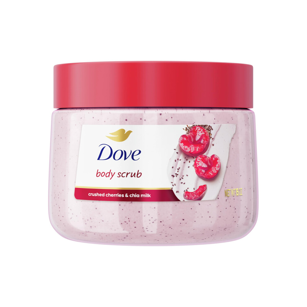 Dove Cherry & Chia Body Scrub Exfoliates and Deeply Nourishes for Smooth  Radiant Skin 15oz