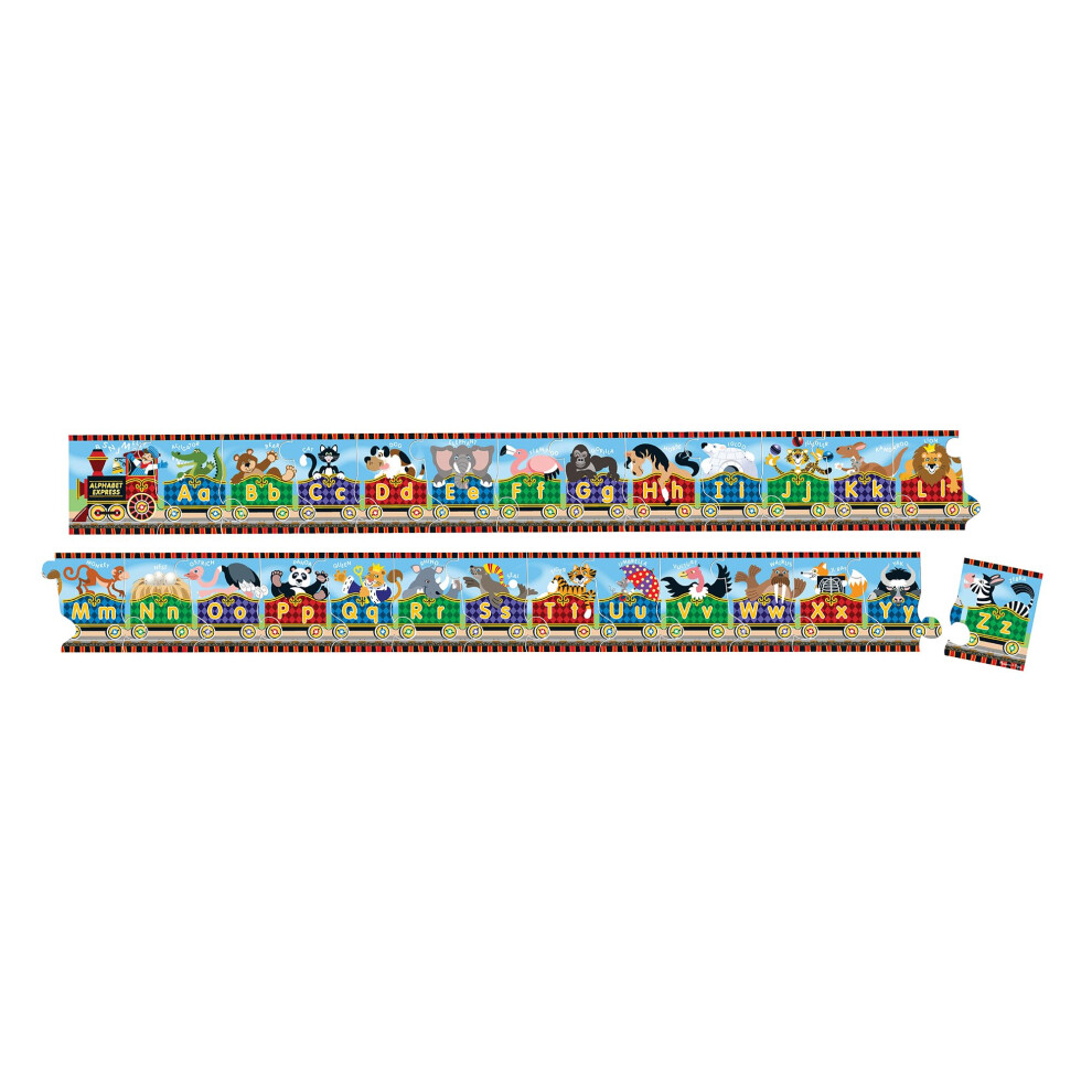 Melissa & Doug Alphabet Express Jumbo Jigsaw Floor Puzzle (27 Pcs 10 Feet Long) - Fsc Certified