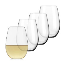 Libbey Signature White Wine Glasses Set of 4 Elegant Dishwasher Safe Stemless White Wine Glasses Elegant Wine Glasses for Weddings Birthdays