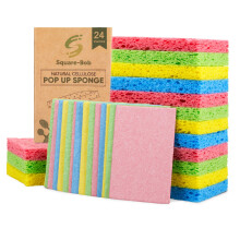 24 PCs Compressed Sponges Kitchen Non-Scratch - Highly Absorbent Kitchen Sponges for Dishes Cleaning  Countertop  Sink  Car -Biodegradable  Quick