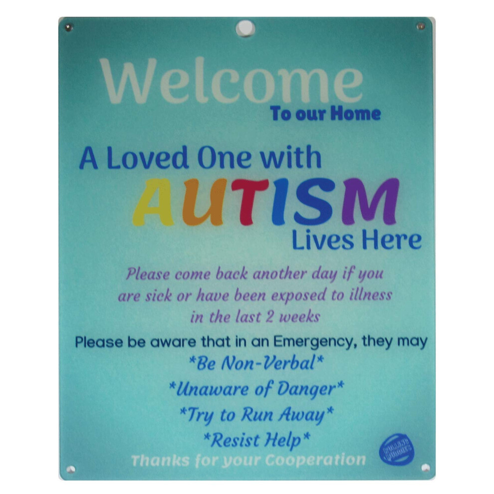 Cartello Per Porta Per Bambini Autistici - Azzurro-image