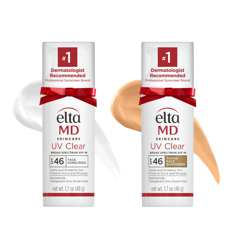 EltaMD UV Clear  UV Clear Tinted Duo Kit  Face Sunscreen SPF  Tinted and Untinted Broad Spectrum Protection for Sensitive Skin