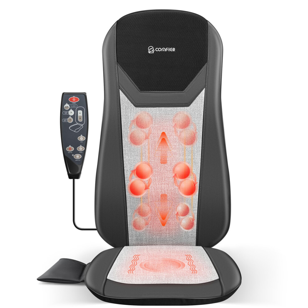 Comfier Back Massager With Heat Full Back Massager For Chair With 2 Shiatsu Speeds Heated Chair Massage Pad With Spot Massage Seat Pad For Home Office