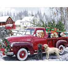 Bits and Pieces - 100-delige puzzel voor senioren - 15"" x 19"""" - Kerstlevering - 100 pc's met grote letters Kersthonden door The Macneil Studio