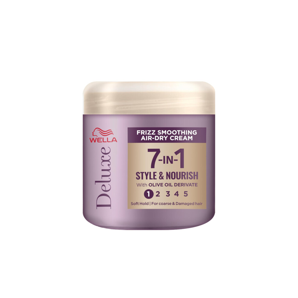 Deluxe Frizz Smoothing Air-Dry Cream | Anti-Frizz | Heat Protection | Reduces Split Ends | With Olive Oil Derivate | Coarse or Damaged Hair | Soft
