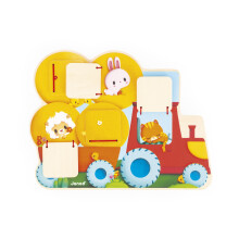 - Wooden Tractor Hide and Seek Puzzle - 5 Doors to Open - Develops Fine Motor Skills - Developmental Toy for Children - From 12 months - J07128