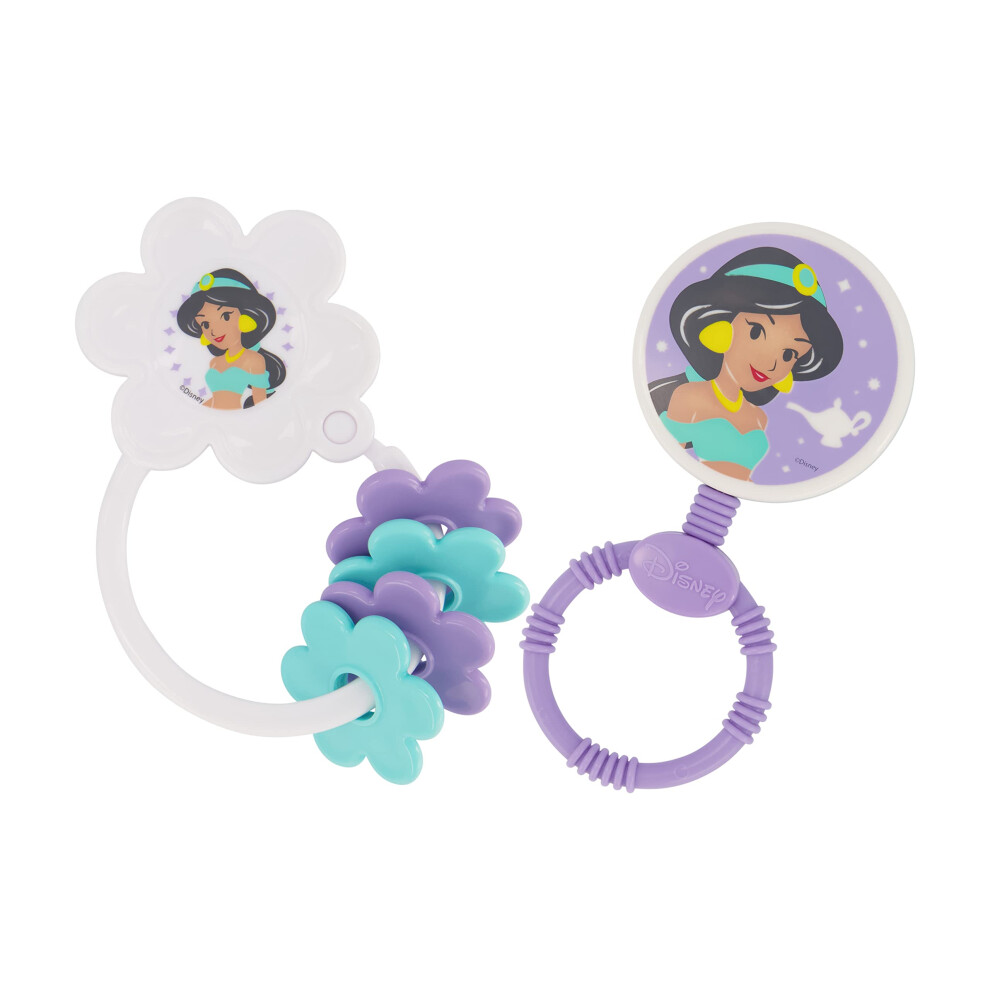 2 Pack Disney Princess Character Shape Rattle and Keyring Teether  Premium Toddler Birthday Toys  Infant Teething Toys  Great for Newborn Shower Gifts