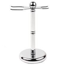 Rasoio di sicurezza Parker Deluxe Chrome a 2 punte e supporto per pennello da barba