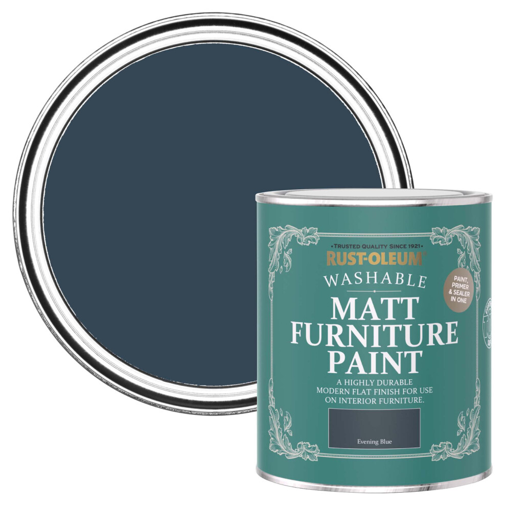 Dark Blue Furniture Paint in Matt Finish - Evening Blue 750ml