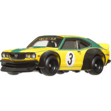 Hot Wheels Premium Car Culture Auto giocattolo da collezione in scala 1:64 pressofusa Mazda RX3 Japan Historics 4 Veicolo con veri pneumatici per