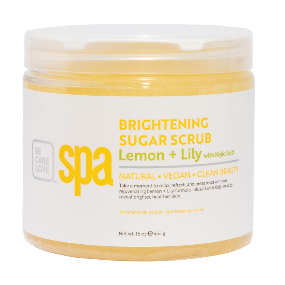 Bcl Spa Sugar Scrub For Deep Hydration & Exfoliation With Certified Organic Ingredients For Professional And Home Use (16 Oz Lemon And Lily)