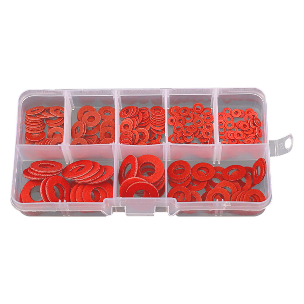 Fibre Washers Kit - Red Seal Steel Paper Flat Washers M8, M6, M5, M4, M3, M2.5, M2 Insulation Assorted 753358348088