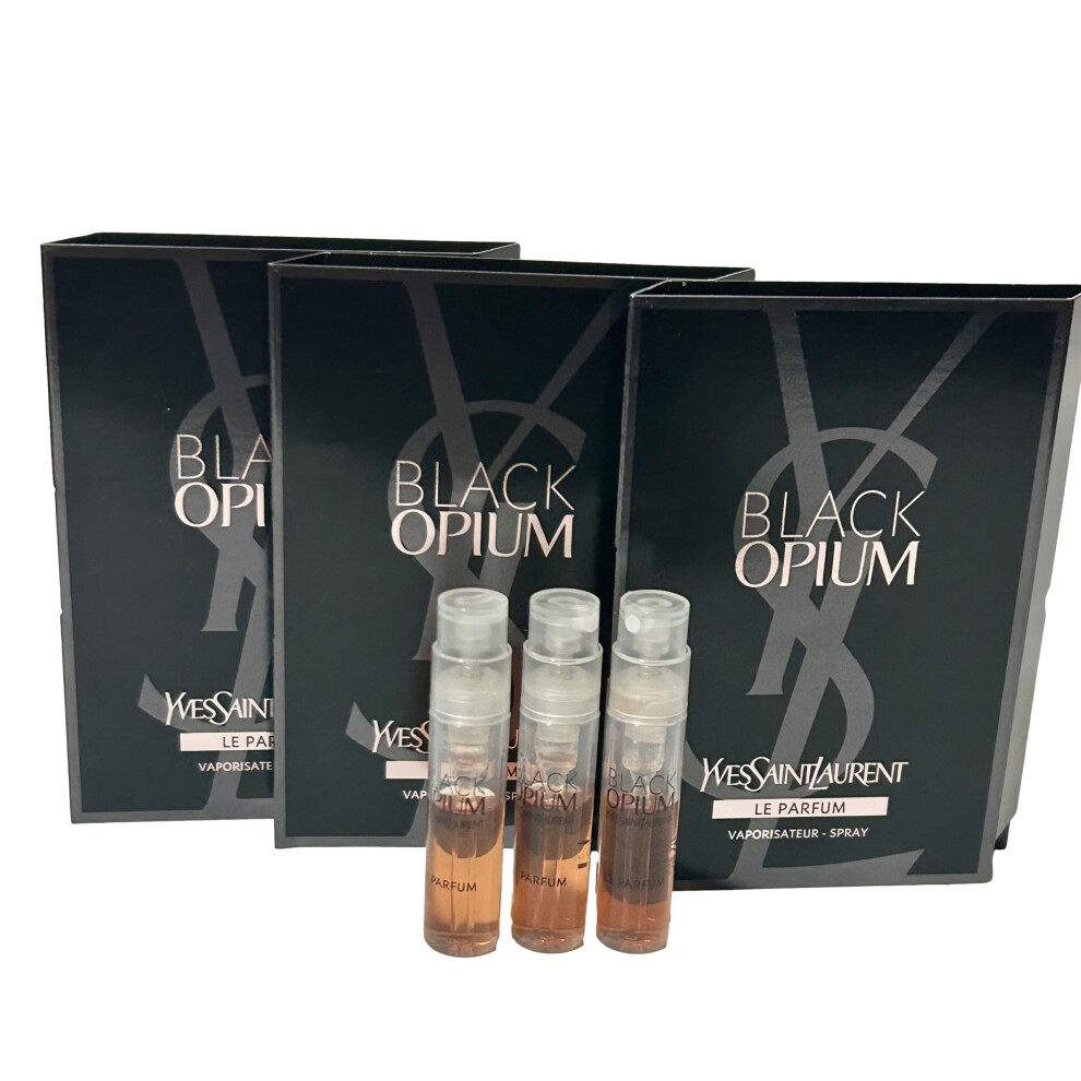 YVES SAINT LAURENT YSL Black Opium LE PARFUM Sample Women Perfume 1.2 ml / 0.04 oz - set of 3
