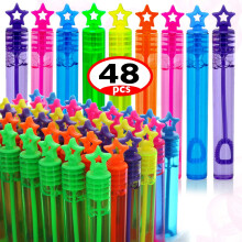 GIFTEXPRESS Bubble Wands Feestartikelen - 48 stuks mini 4,25"" hoge bubbelstokjes in verschillende kleuren - 0,2 Fl Oz / 5 ml tube met niet-giftige bu
