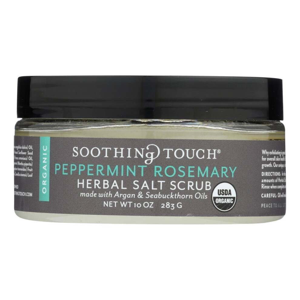 Beroligende Berã¸Ring Soothing Touch Scrub Organic Salt Herbal Peppermint Rosemary 10 Ounce