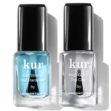 LONDONTOWN Strength & Shine Duo - Sterke Nagelverharder en Hoogglans Top Coat Manicure Set, 0.40fl oz