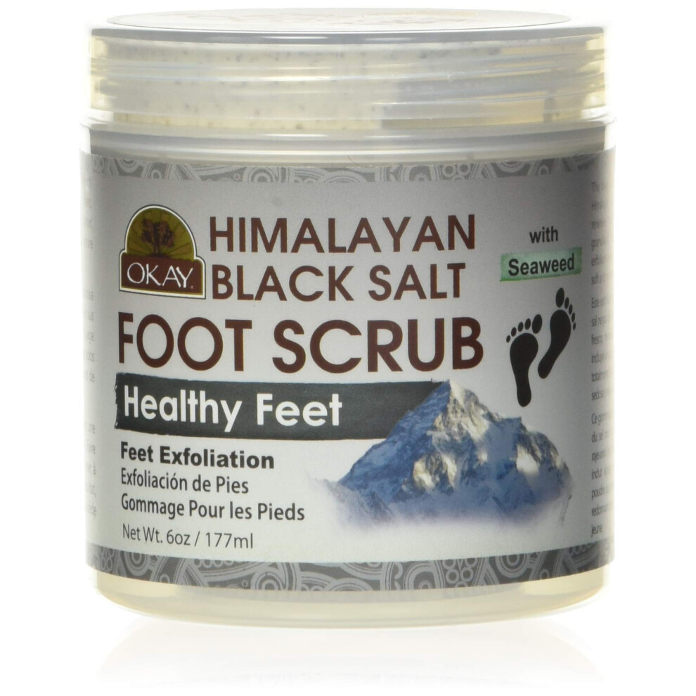 Scrub Per I Piedi Al Sale Nero Di Okay Pure Naturals 6 Oz