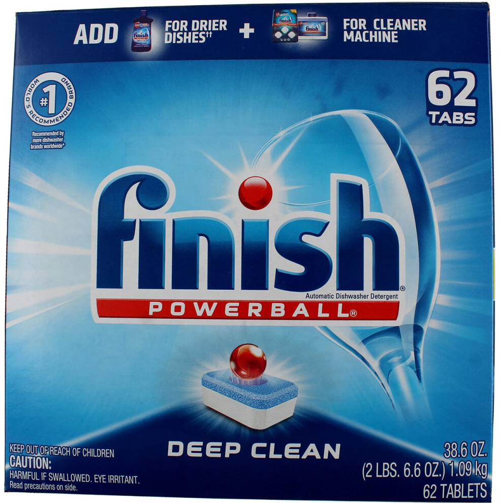 Finish All in 1  Dishwasher Detergent - Powerball - Dishwashing Tablets - Dish Tabs  Fresh Scent  62 Count
