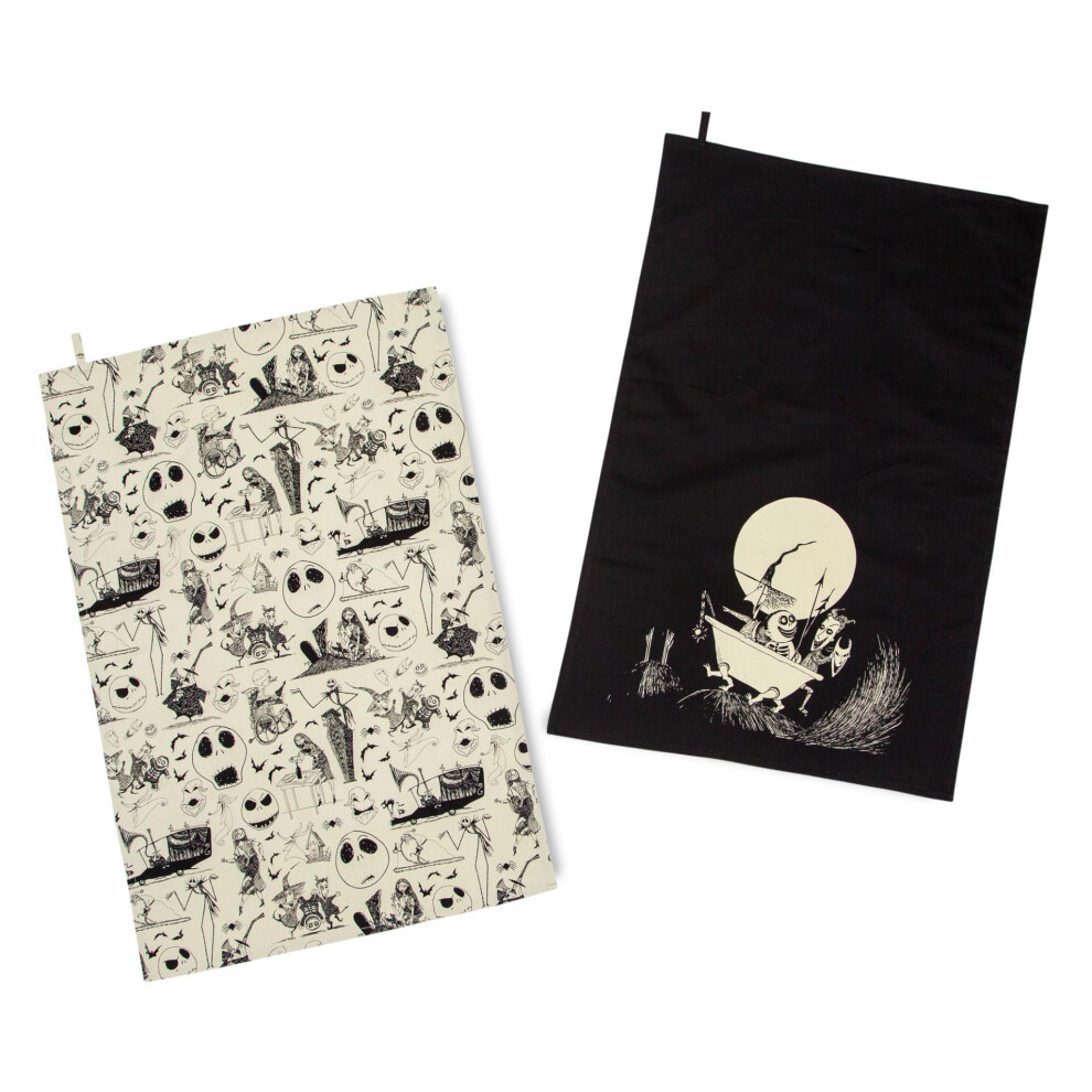 Ensemble de torchons de cuisine Disney L'   trange No   l de Monsieur Jack