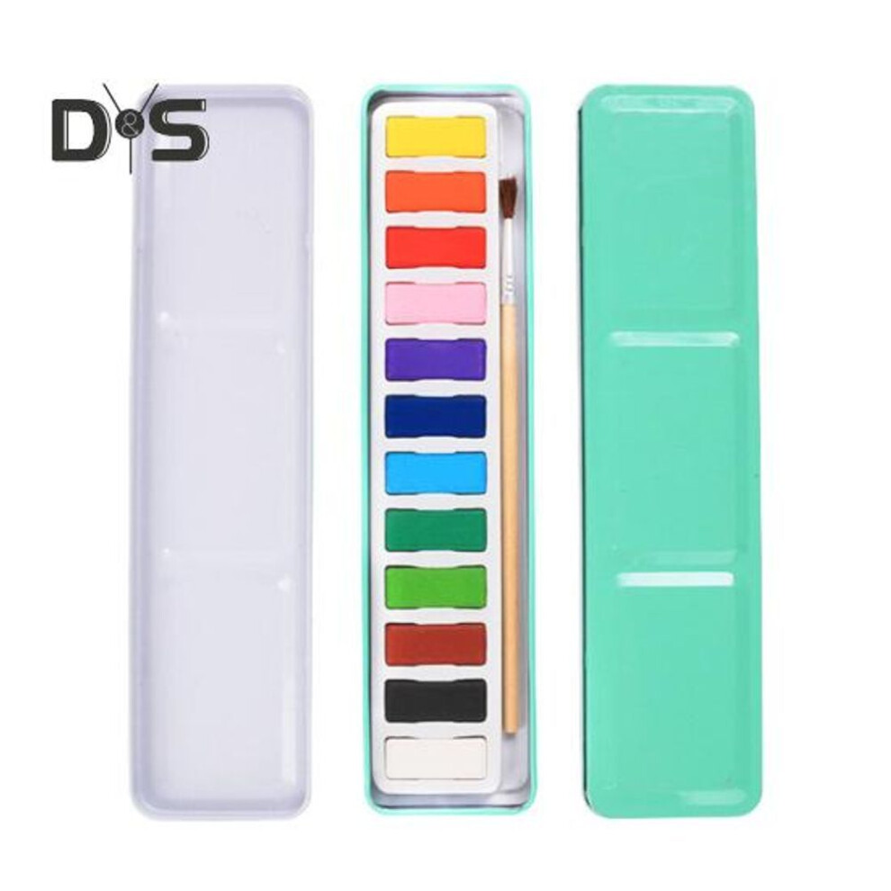 Watercolor Paint Set 12 Colors Washable Paint With Brush Portable Boxed Watercolor Paint Set Gifts For Kids Beginners School Art Supplies