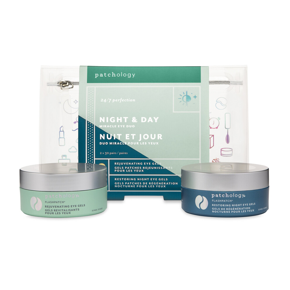 Patchologi Dark Patchology Night & Day Under Eye Patches (60 Pairs) - Eliminate Circles Puffy Eyes & Wrinkles - Premium Collagen & Retinol Masks For Brightening