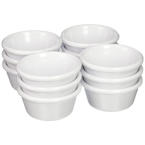 Winco Commerci?e Plastic Ramekin/Dipping Sauce Cup Glad 6 Ounce Wit (12 Pack)