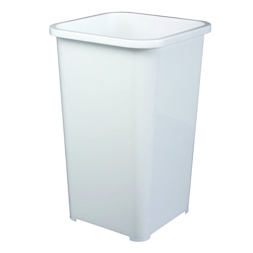 Knape & Vogt QT27PB-W Polymer 27 Quart Replacement Trash Can 17.81-Inch by 10.65-Inch by 10.65-Inch White