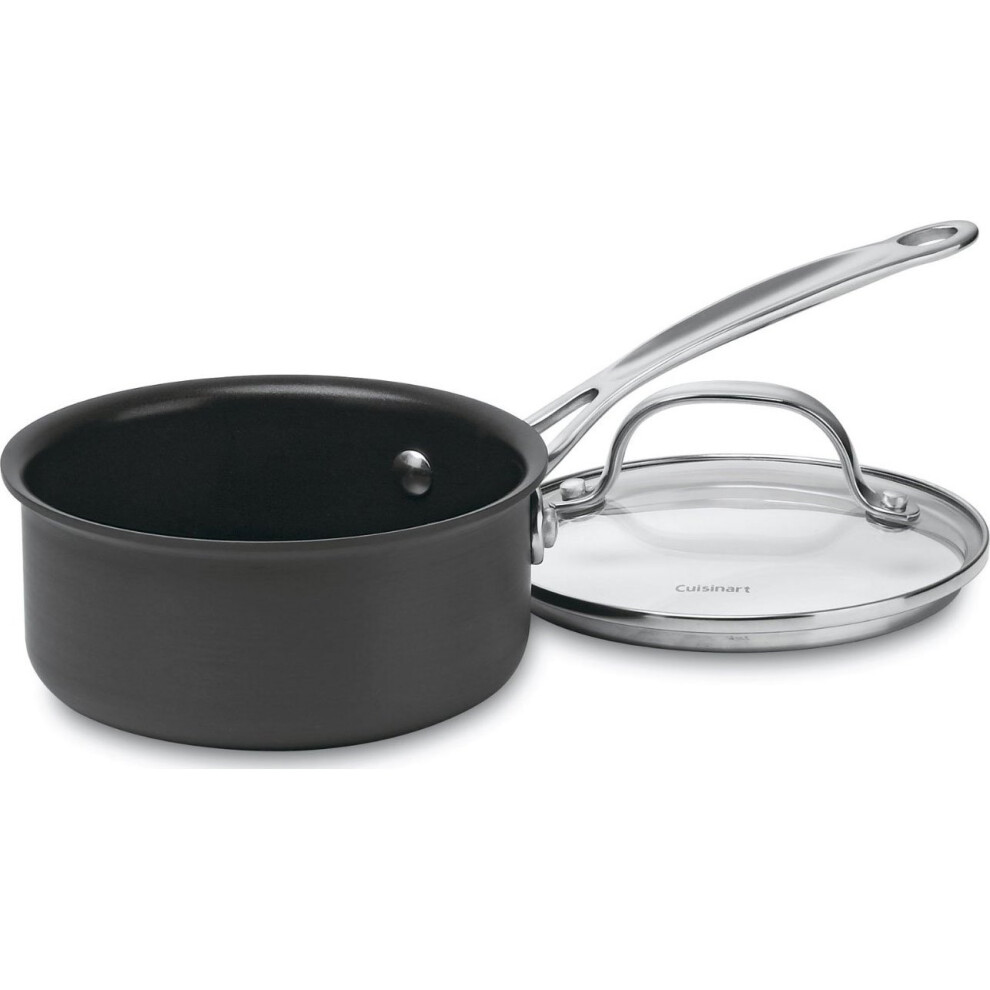 Cuisinart 1-Quart Saucepan Chef's Classic Nonstick Hard Anodized Saucepan W/Cover 619-14
