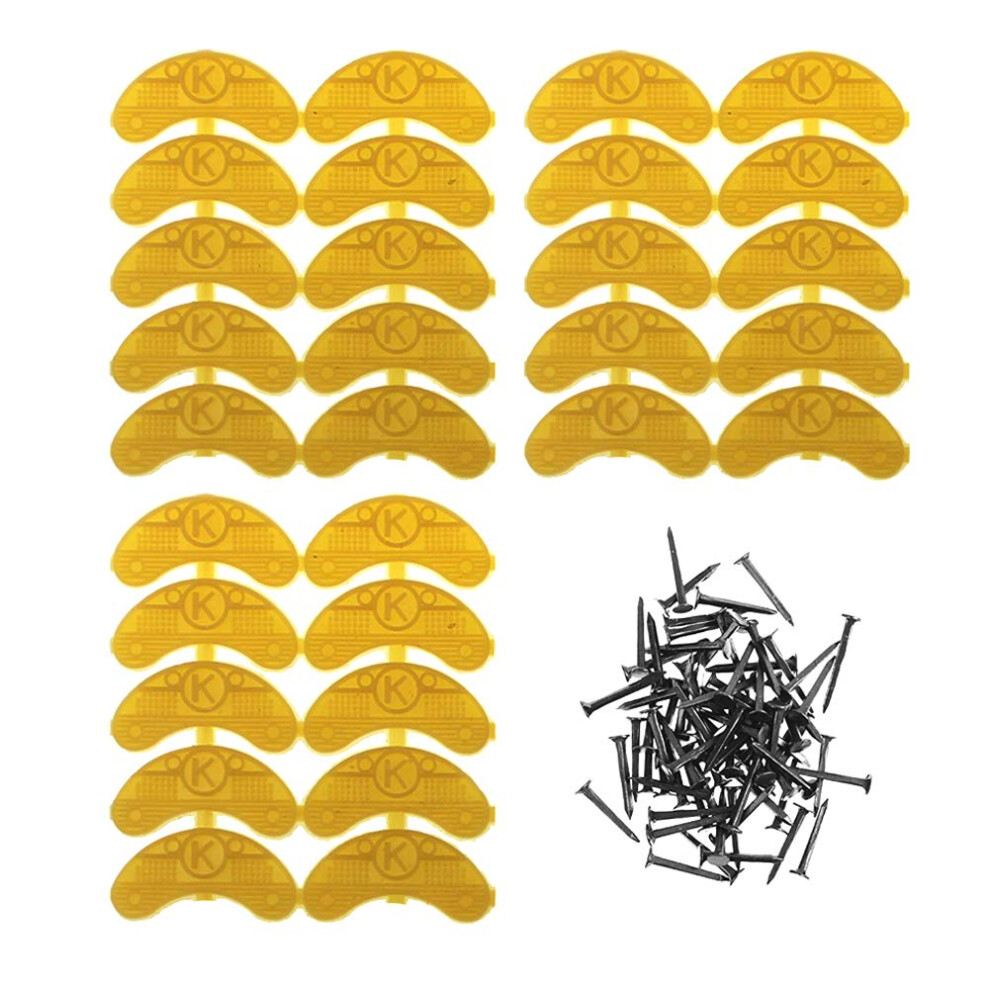 Piastre Per Tallone, 30 Pezzi, In Gomma, Per Riparare Scarpe E Talloni, Di Medie Dimensioni, Con Chiodi (Giallo)-image